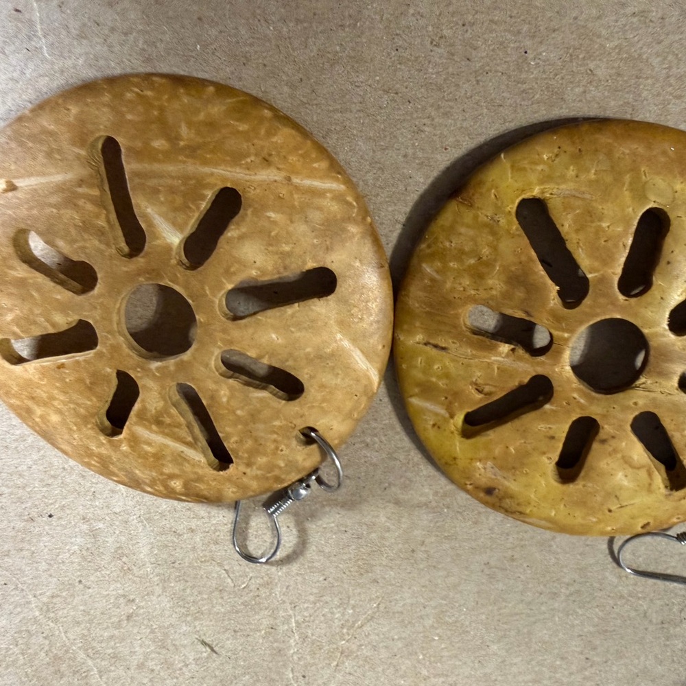 Natural Brown Wooden Earrings